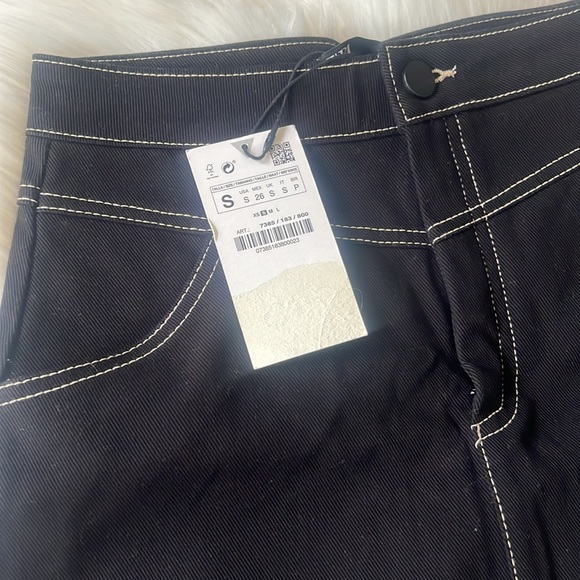 ZARA MINI SKIRT BLACK DENIM - Picture 2 of 4
